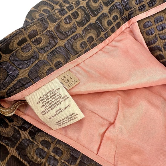 Gorgeous Orla Kiely Navy Olive Crop Jacquard Pants UK8 US4 NWOT - Picture 3 of 8